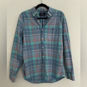 Vineyard Vines | Men’s Sz M | Teal and Coral Plaid Shirt